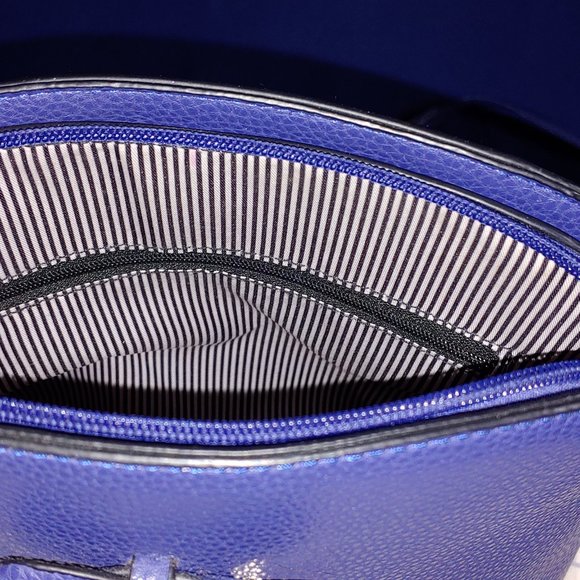 Crossbody Adjustable Purse  w/ Removable Strap  3 compartments   Blue - Picture 7 of 10